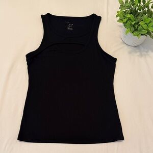 a new day Black Ribbed Tank Top - Scoop Neck Sleeveless